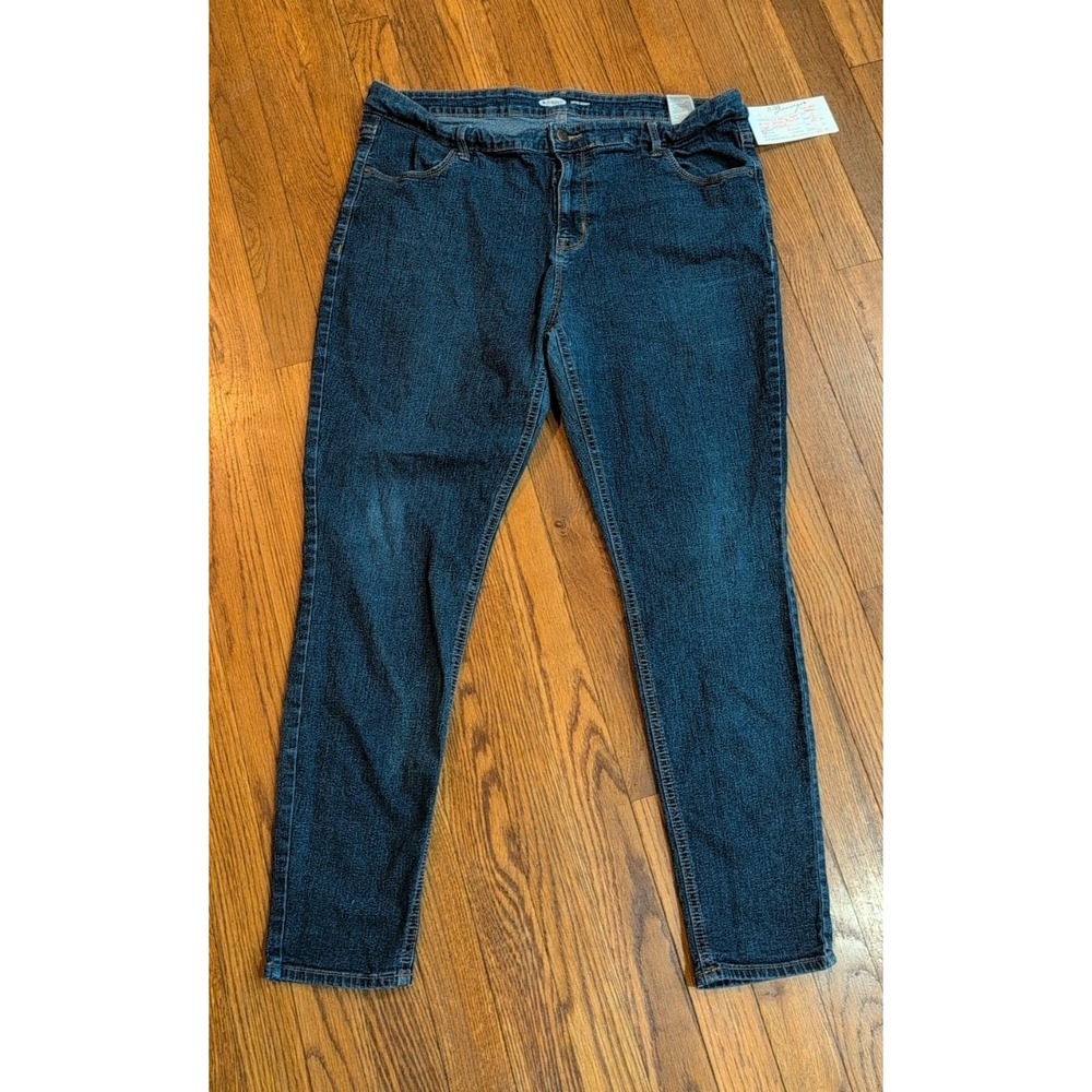 EUC OLD NAVY Womens Super Skinny Jeans Sz 18 Med/ Dark Wash Jegging Stretch